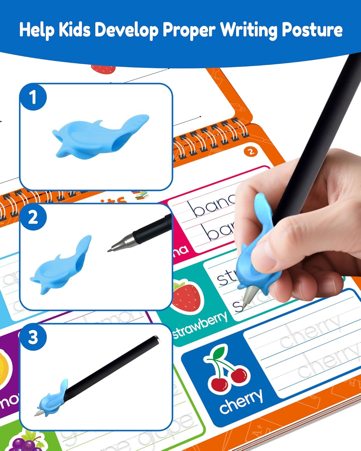 Magic Grooved Writing Practice Books for Kids, Large Grooved Handwriting Copybook, Reusable Learn to Write Number Letter Preschool Tracing Workbook for Kids Ages 3-8, Birthday Gifts Toys - Image 7