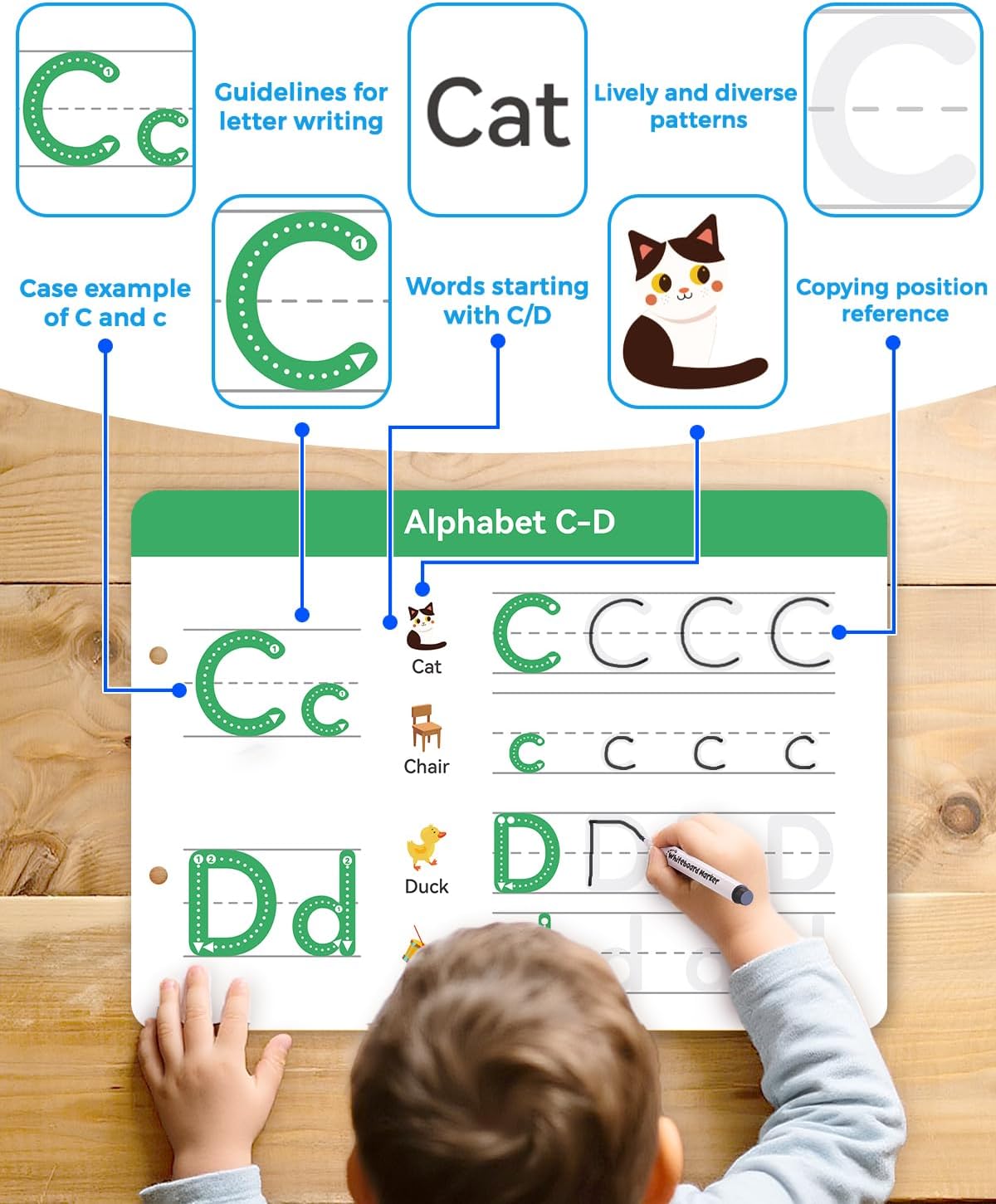 Preschool Learning Activities 54 Reusable Pages, Tracing Books for Kids Ages 3-5, Toddler Activities Busy Book, Handwriting Practice Kindergarten Workbooks, Educational Toys for 3 4 5 Year Old - Image 6