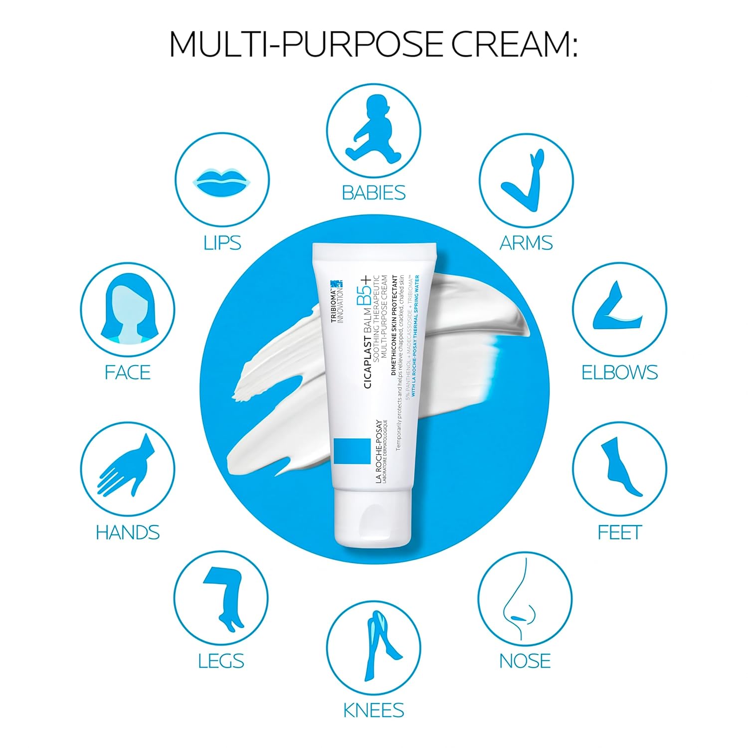 La Roche-Posay Cicaplast Balm B5 Skin Barrier Repair Cream with Centella Asiatica, Shea Butter & Panthenol | Multi-Purpose Healing Ointment for Dry, Irritated Skin | Face, Body & Hand Balm, Baby Safe - Image 5