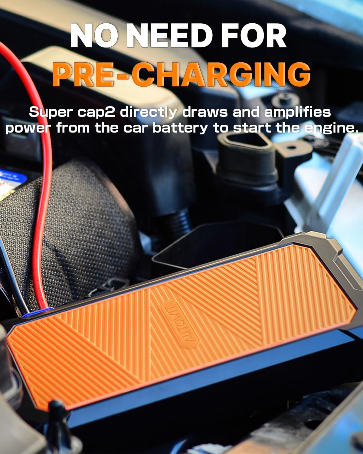 Autowit Super Capacitor Jump Starter, 12V Batteryless Portable Jump Box, Jumper Cables for 8.0 Gas&4.0 Diesel Car, Portable Jump Starter for Car Battery, Bulit-in Supercapacitor, No Need Pre-Charge - Image 4