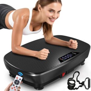 Large Vibration Plate Exercise Machine,Vibration Plate for Lymphatic Drainage Weight Loss, 400 Lbs Capacity 120 Speeds, Full Body Shake Platform Machines with LED for Women Men