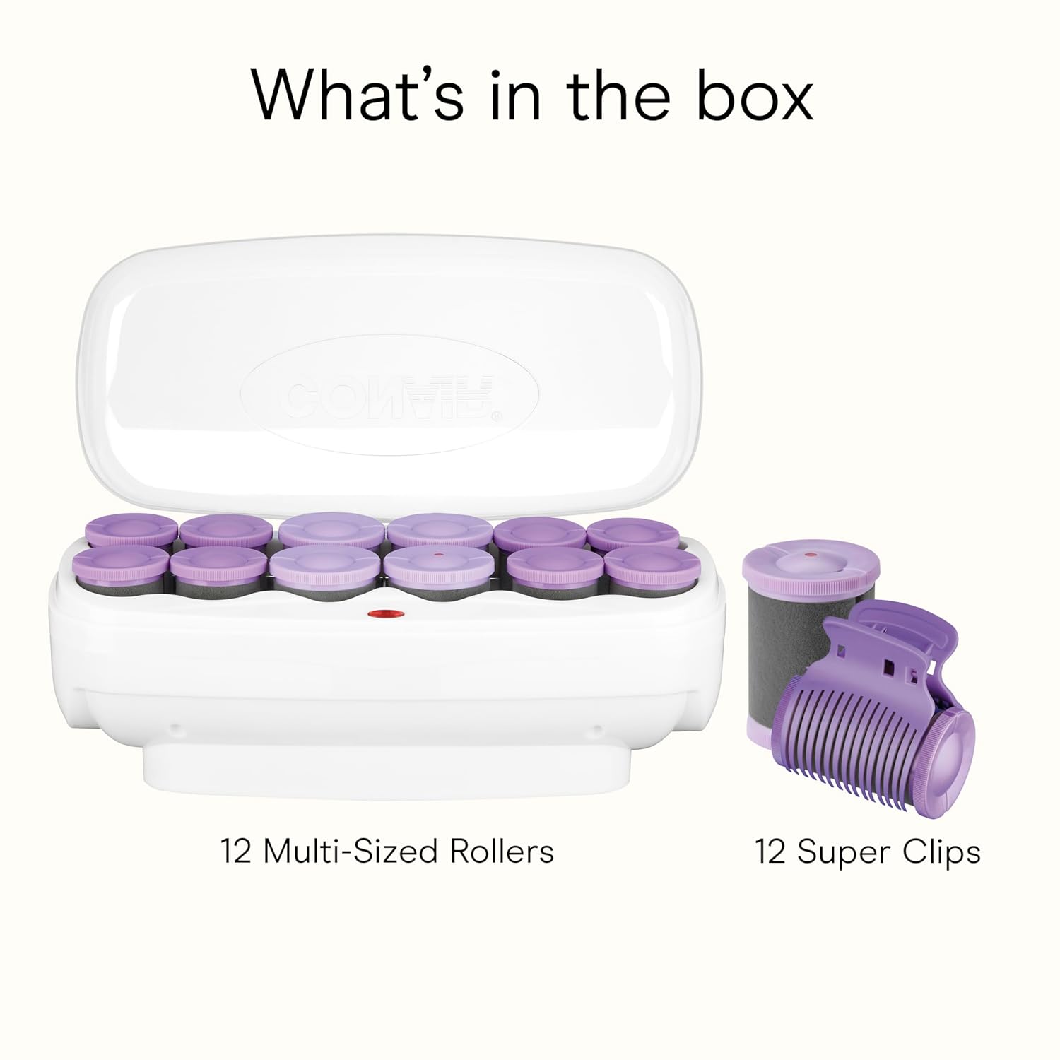 Conair Hot Rollers for Long, Medium & Short Hair, 12 Ceramic Flocked 1½-Inch and 1¾-Inch Heated Hair Rollers with Clips, Hot Curlers for Women, Volume & Curls, Amazon Exclusive - Image 8