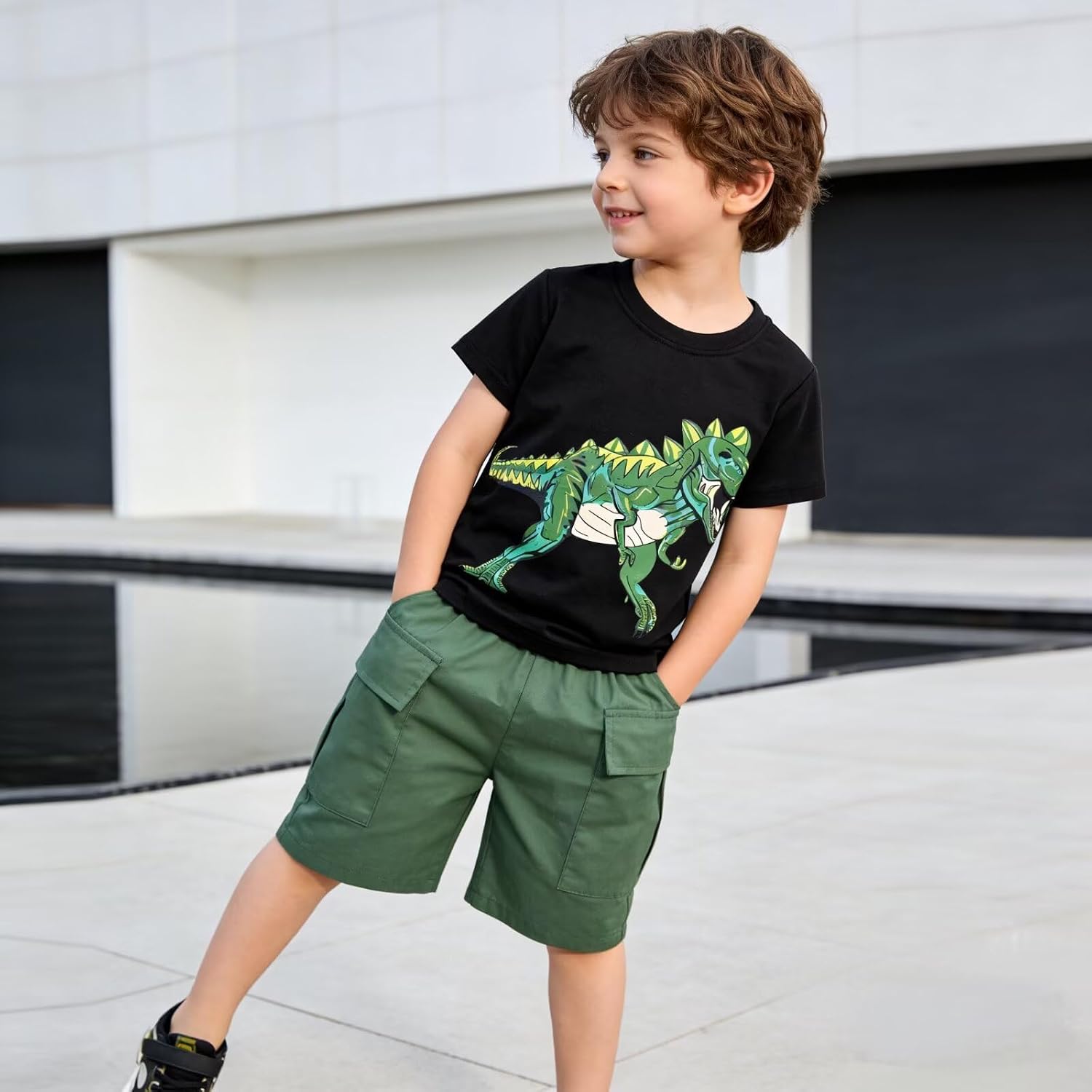 Boy Summer Clothes Toddler Outfits Kids Cotton Short Sleeve Shirt Shorts Set 2-7 Years - Image 6