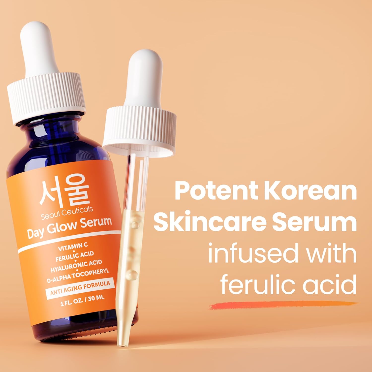 SeoulCeuticals Korean Skin Care Korean- 20% Vitamin C Hyaluronic Acid Serum + CE Ferulic Acid - Potent Anti Aging, Anti Wrinkle Korean Beauty 1oz - Image 8