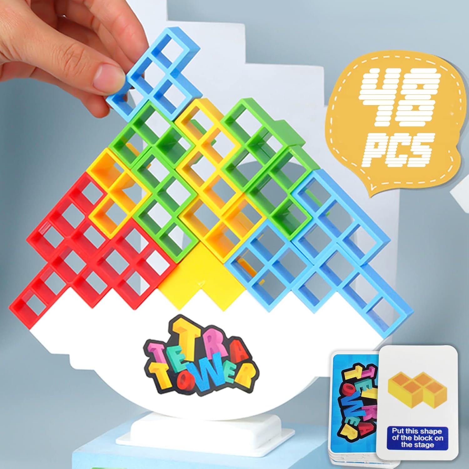 ALKISTA 48 Pcs Tetra Tower Balance Stacking Blocks Game, Board Games for 2 Players+ Family Games, Parties, Travel, Kids & Adults Team Building Blocks Toy ALKISTA 48 Pcs Tetra Tower Balance Stacking Blocks Game, Board Games for 2 Players+ Family Games, Parties, Travel, Kids & Adults Team Building Blocks Toy