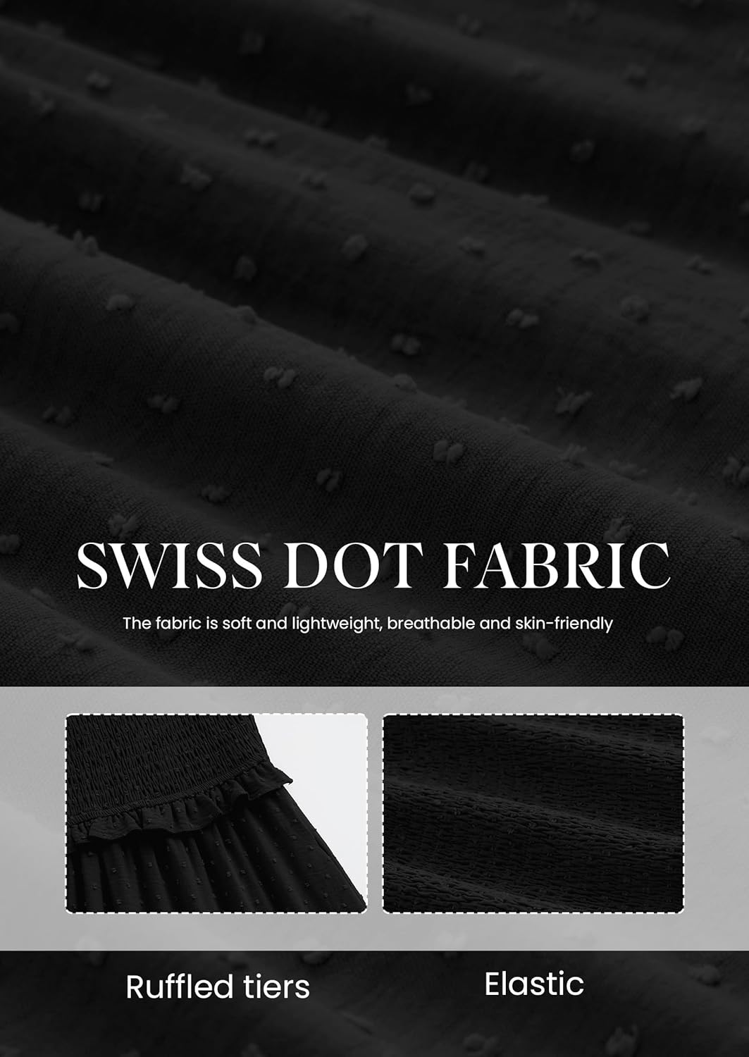 PRETTYGARDEN Summer Dresses for Women 2026 Boho Maxi Smocked Spring Wedding Guest Square Neck Short Sleeve Swiss Dot Dress - Image 6