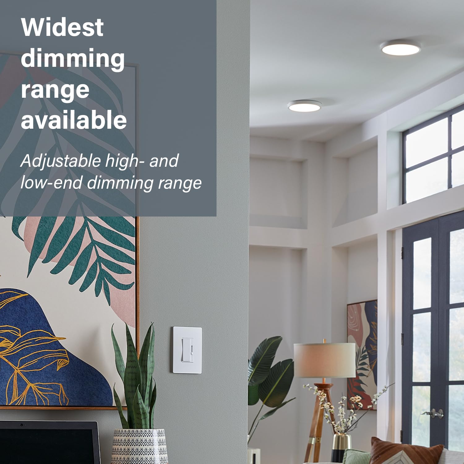 Legrand Radiant 150-Watt Dimmer Light Switch, Single-Pole/3-Way LED Dimmer for Dimmable Lights, RHL153PW, White - Image 3