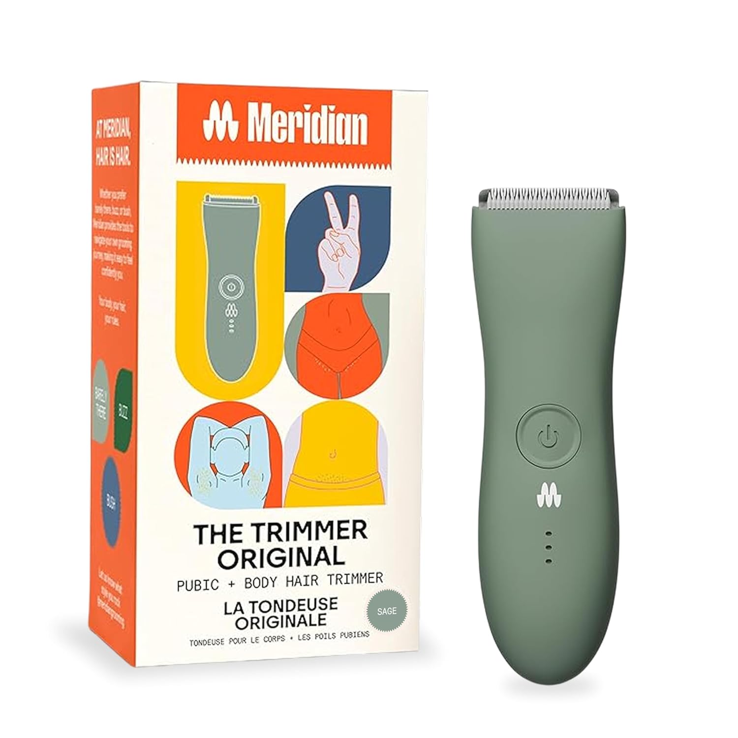 MERIDIAN The Trimmer Original – Body Hair Trimmer for Men, Electric Shaver for Pubic Hair, Chest, Legs & Bikini, Waterproof & Rechargeable, Sage MERIDIAN The Trimmer Original – Body Hair Trimmer for Men, Electric Shaver for Pubic Hair, Chest, Legs & Bikini, Waterproof & Rechargeable, Sage