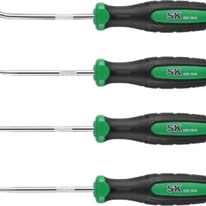 SK 4 Piece Hook and Pick Set, Straight Pick, Offset Pick, 90°Pick and Hook, Ideal for Auto and Electronics Maintenance Tools