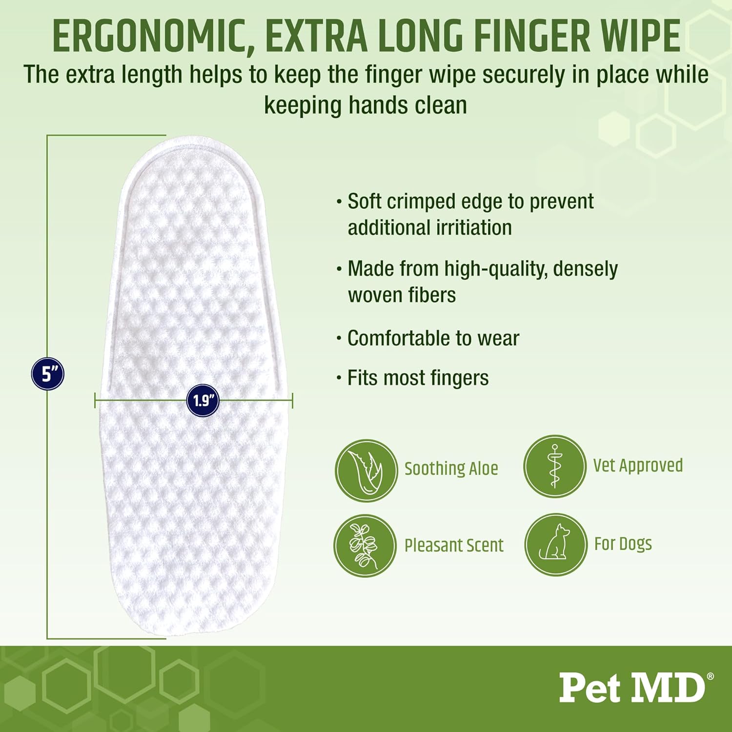 Pet MD Dog Ear Cleaning Wipes – Otic Cleanser for Dogs, Soothing Ear Care with Aloe Vera & Eucalyptus, Finger Wipes, 50 Count - Image 6
