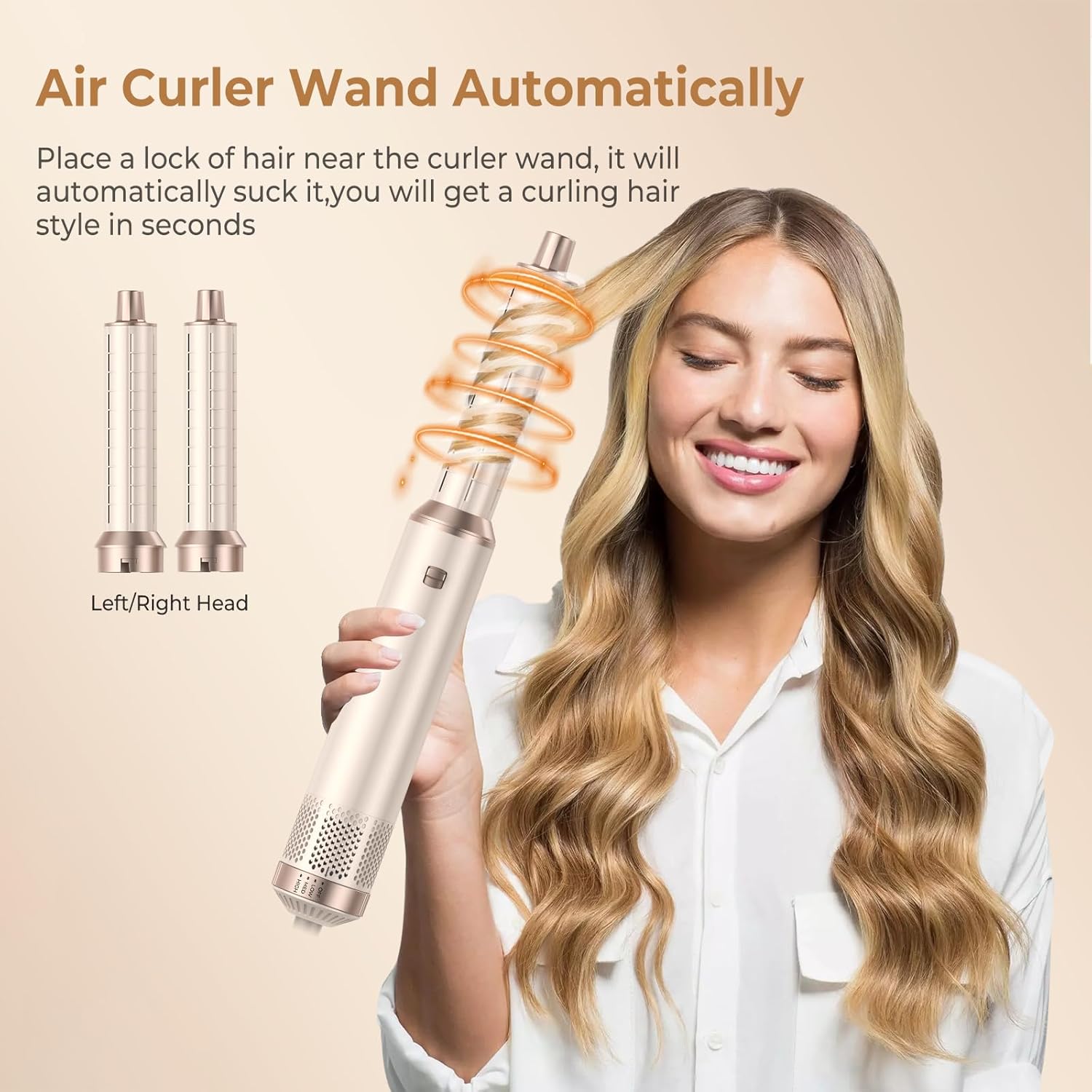5 in 1 Hair Dryer Brush,Blow Dryer Brush Upgrade Hot Air Brush Air Styler, Curling Wrap Air Curler As A Gift for Straight/Curl/Drying/Smoothing - Image 2