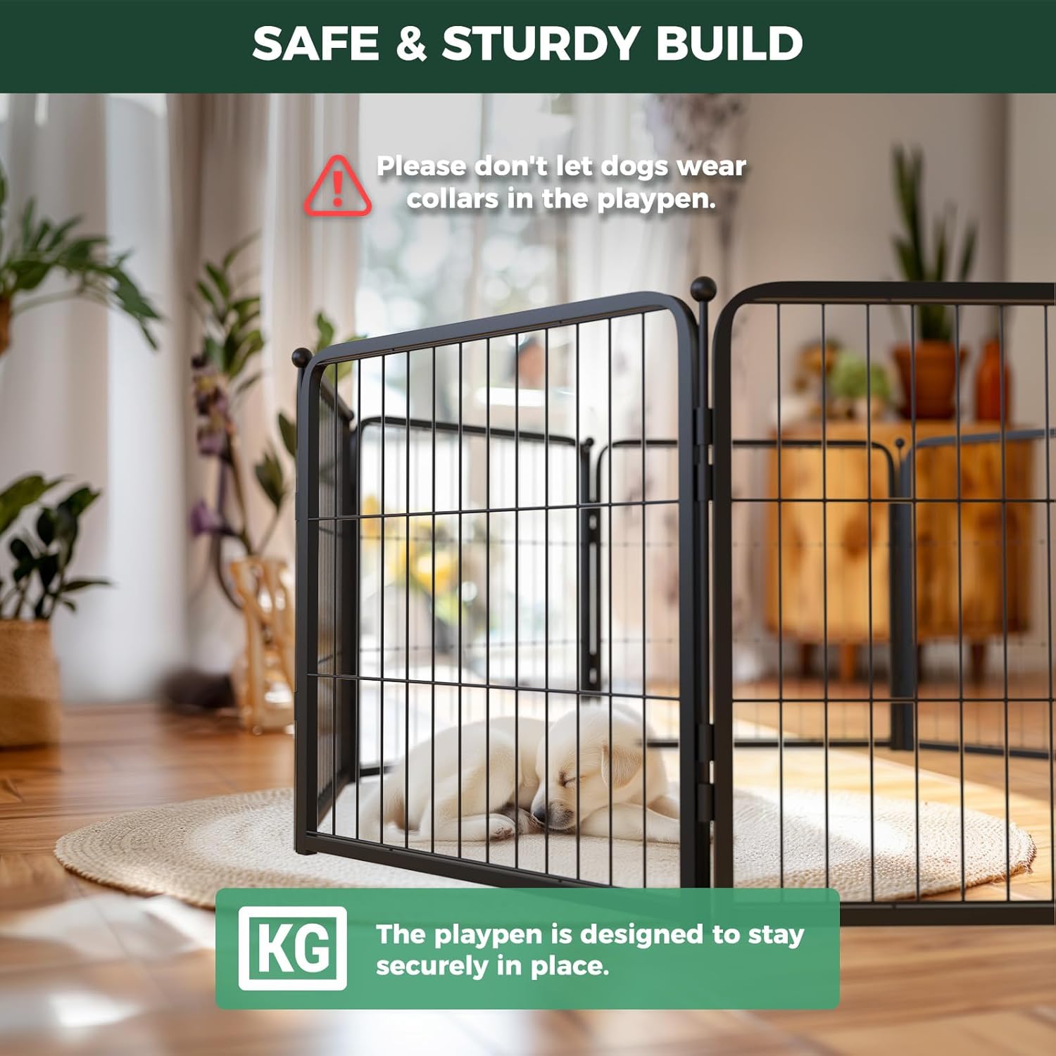 FXW Homeplus Unleashed Indoor Dog Playpen - Stress-Free and Safe Play, Heavy Duty 24 Inch 6 Panels Dog Pen for Puppy and Small Dogs, Black│Patented - Image 6
