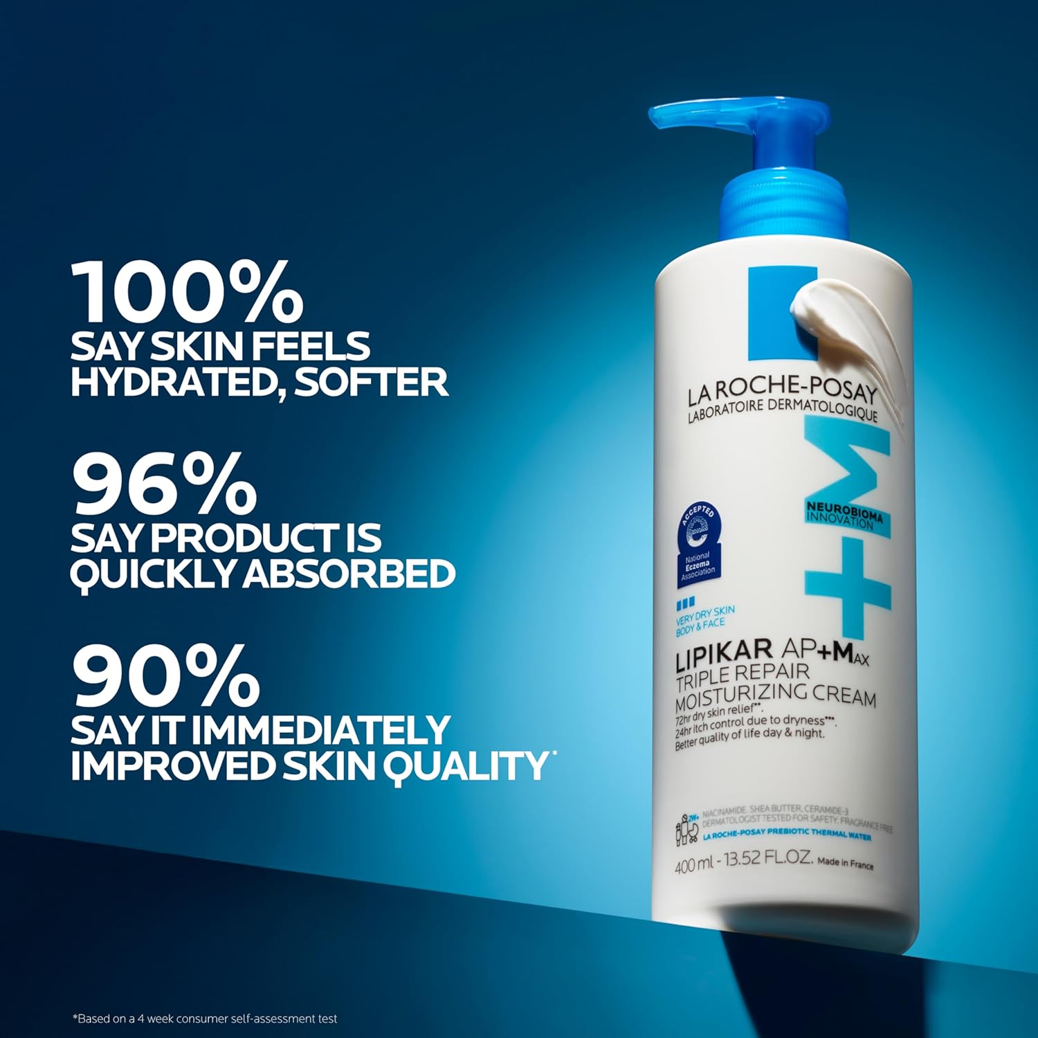 La Roche-Posay Lipikar AP+MAX Triple Repair Moisturizing Body Cream | Face & Body Lotion for Dry Skin with Shea Butter & Niacinamide | Gentle Moisturizer for Very Dry, Rough & Sensitive Skin - Image 6
