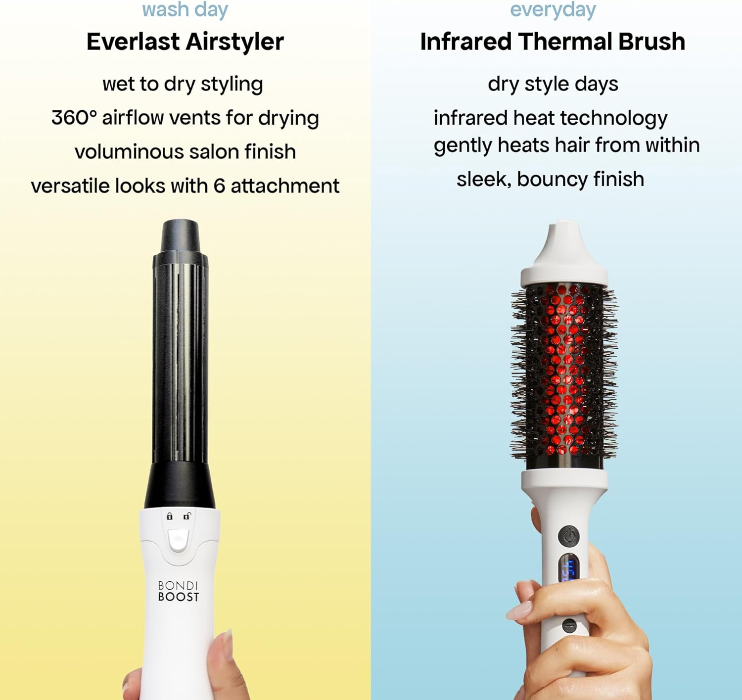 BONDIBOOST Infrared Thermal Brush, Heated Thermal Round Brush for Smooth + Shiny Hair, Dry Hair Styling for Instant Volume, Less Hair Breakage + Minimizes Snags, Frizz-Free - Image 5
