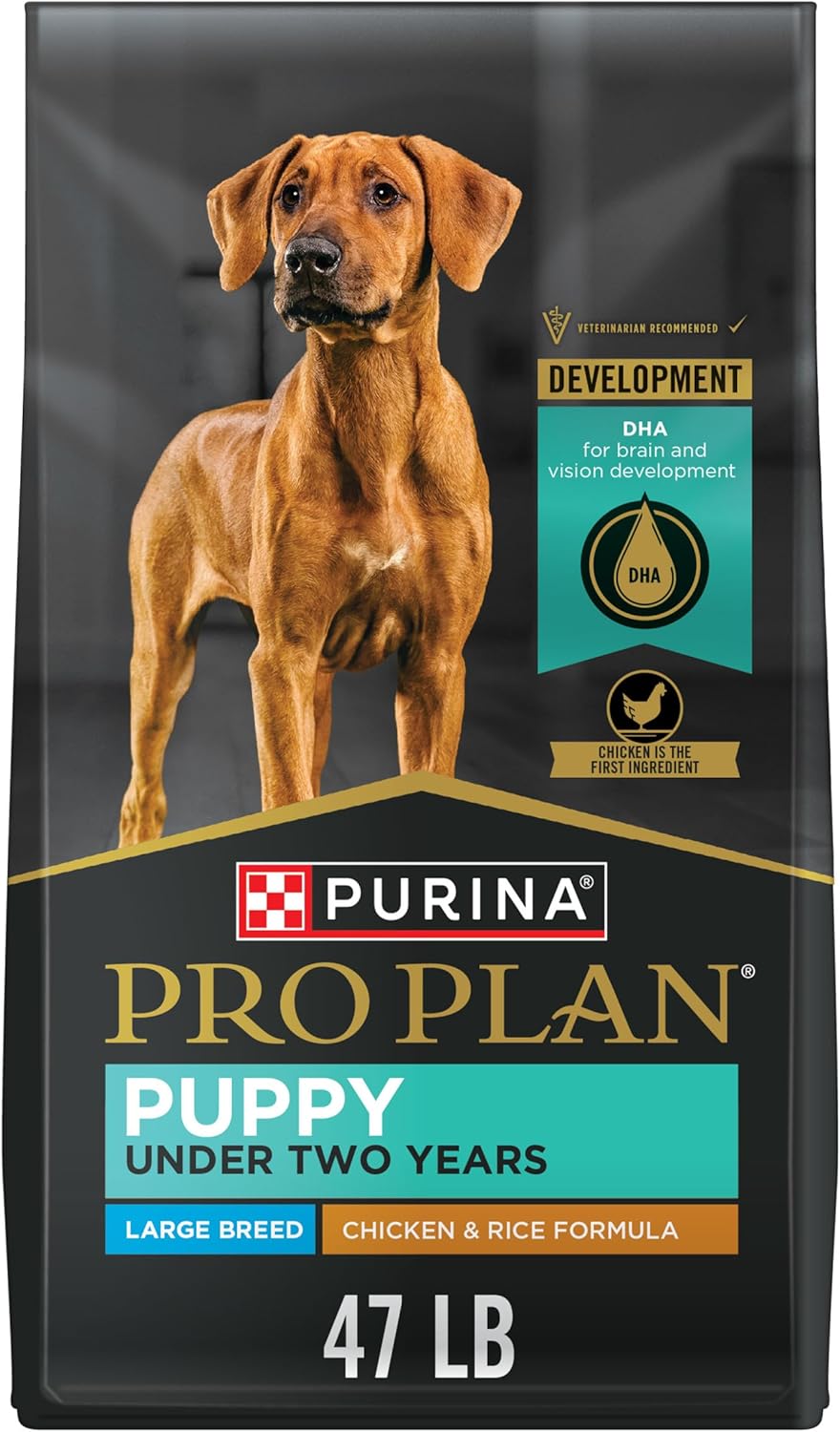 Purina Pro Plan Large Breed Chicken and Rice Formula Dry Puppy Food, High Protein Pet Food, 47 lb. Bag Purina Pro Plan Large Breed Chicken and Rice Formula Dry Puppy Food, High Protein Pet Food, 47 lb. Bag