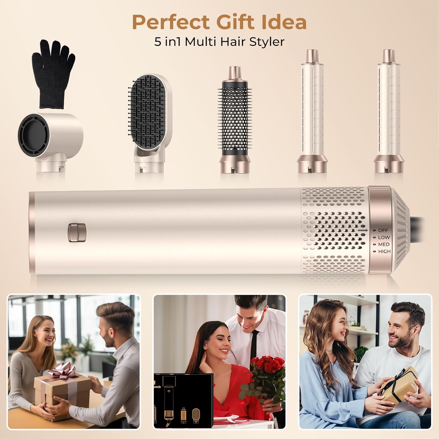 5 in 1 Hair Dryer Brush,Blow Dryer Brush Upgrade Hot Air Brush Air Styler, Curling Wrap Air Curler As A Gift for Straight/Curl/Drying/Smoothing - Image 8