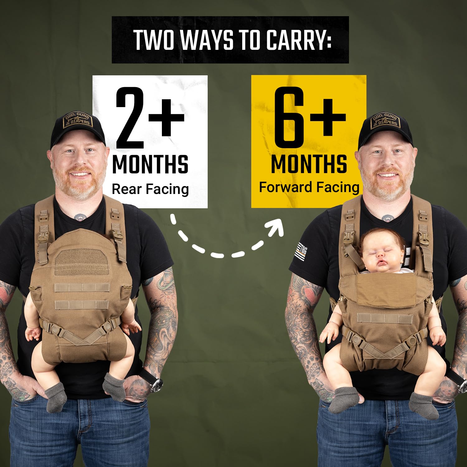 Tactical Baby Gear Tactical Baby Carrier for Dads – Ergonomic, Hip Healthy & Comfortable for Infants and Toddlers (8–33 lbs) (Coyote Brown) - Image 5