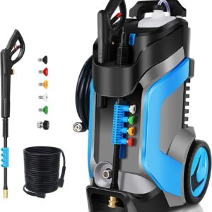 Electric Pressure Washer 5000PSI 4.0GPM Power Washers with M22-14mm Pressure Hose 33FT, Power Sprayers High Pressure with 1/4″ QC Compatible Surface Cleaner for Home Cars Driveways, Blue