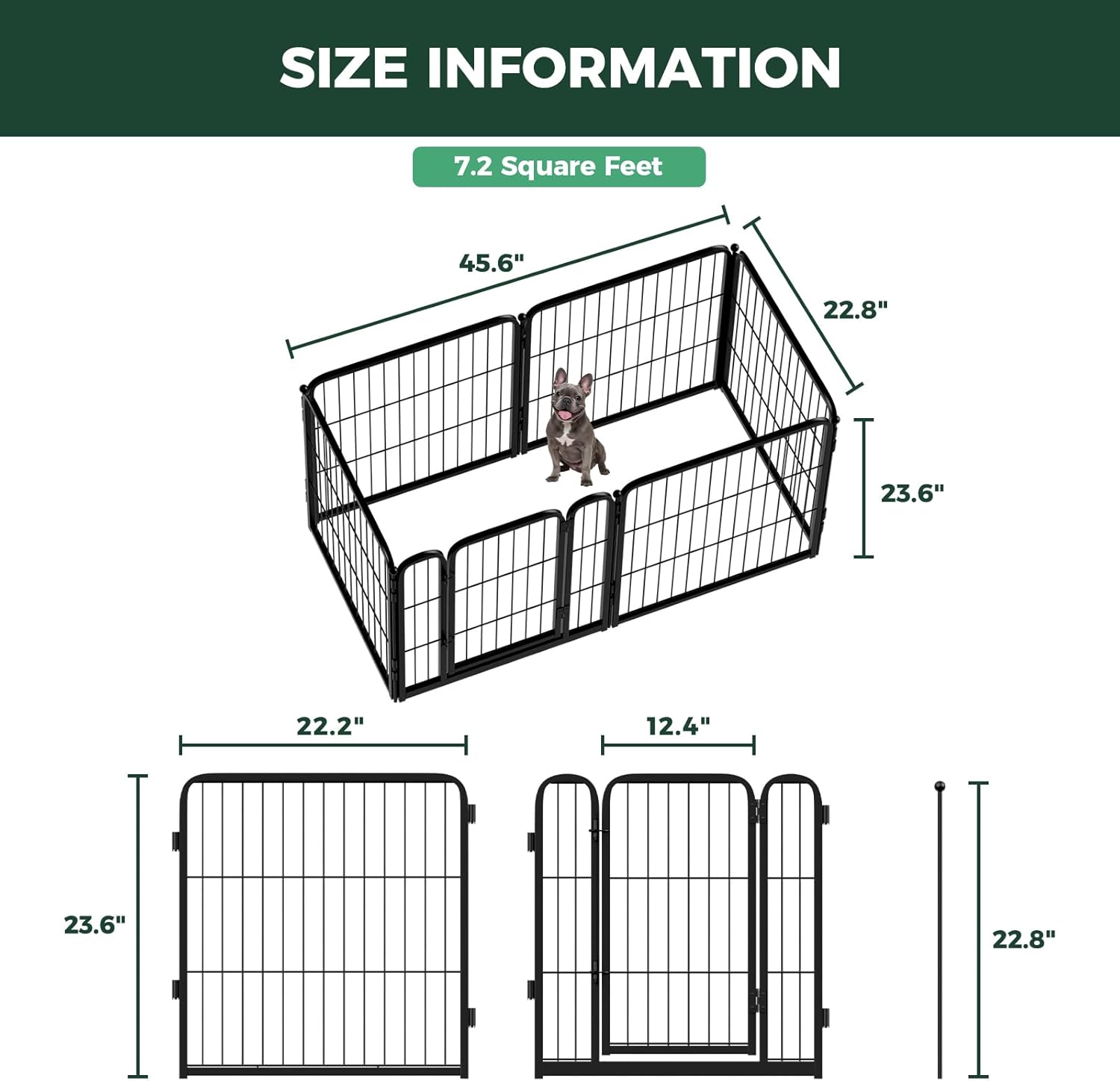 FXW Homeplus Unleashed Indoor Dog Playpen - Stress-Free and Safe Play, Heavy Duty 24 Inch 6 Panels Dog Pen for Puppy and Small Dogs, Black│Patented - Image 8
