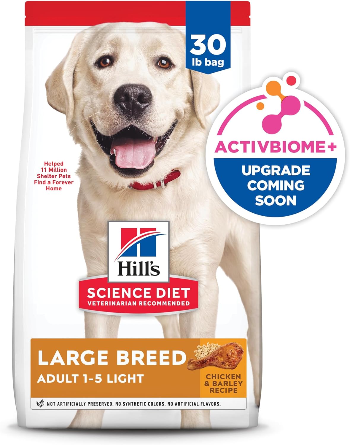 Hill's Science Diet Adult 1-5 Light Large Breed Dry Dog Food, Chicken Meal & Barley, 30 lb. Bag - Image 14