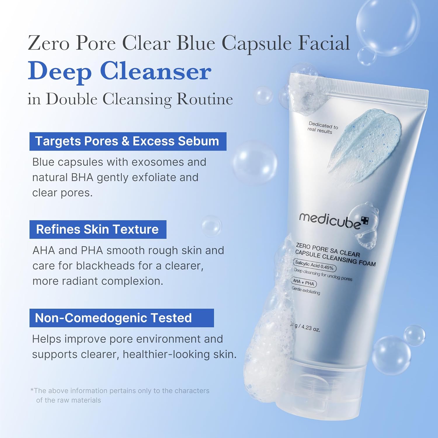 medicube Facial Cleanser Zero Pore Capsule Cleansing Foam | Daily Gentle Cleanser for Skin Texture, Blackhead & Pore Care | AHA, BHA & PHA for Deep Cleansing | Korean Skincare, 4.23 oz - Image 2