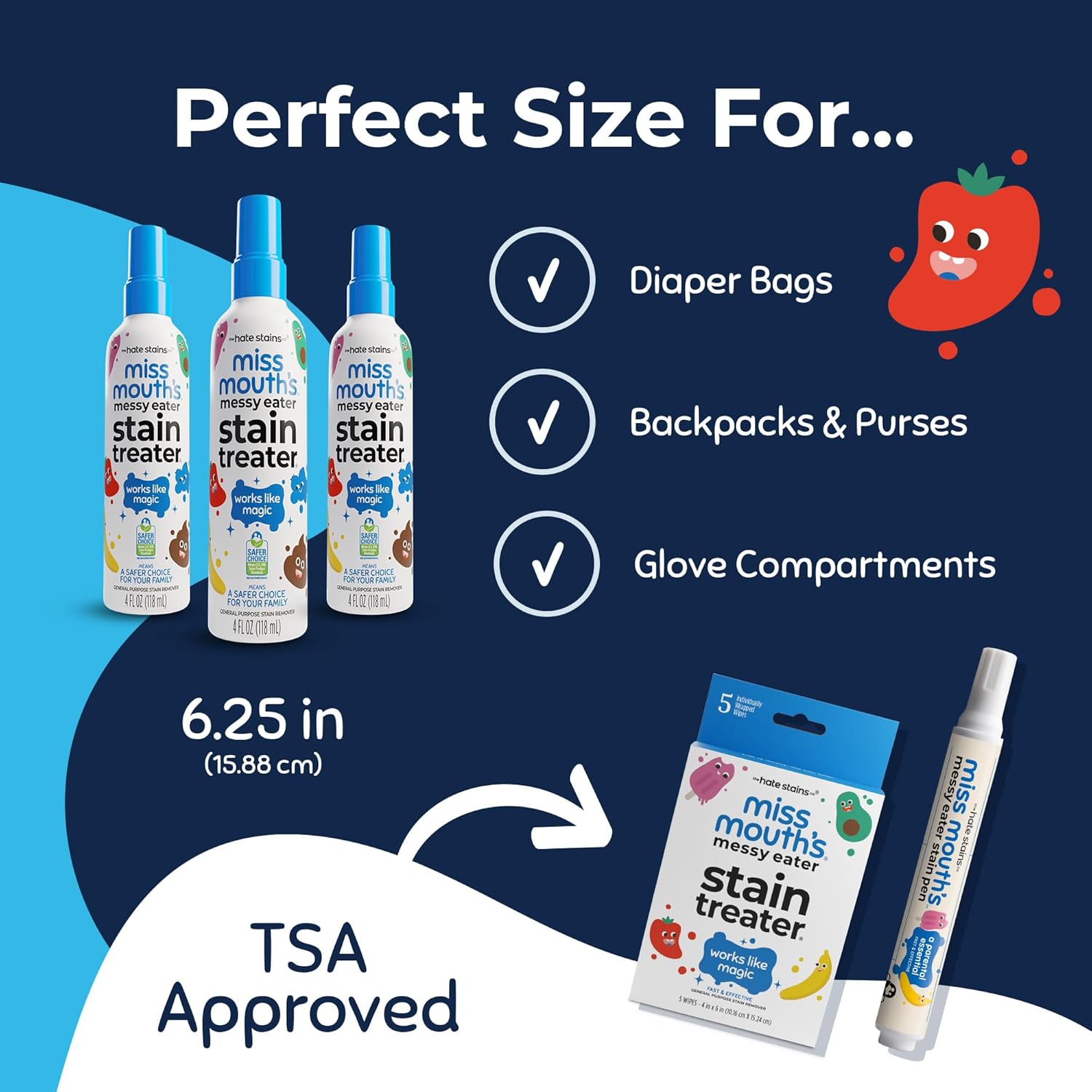 Miss Mouth's Messy Eater Stain Treater Spray - 4oz Stain Remover - Newborn & Baby Essentials - No Dry Cleaning Food, Grease, Coffee Off Laundry, Underwear, Fabric - Image 8