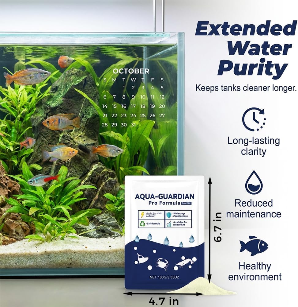 Aquatic Care Powder for Pond and Aquarium, 2026 New Aquatic Care Powder for Fish Shrimp & CrabEasy-Mix Pond and Aquarium Water Care Support, Maintenance Friendly Daily Water Care,100g (1) - Image 7
