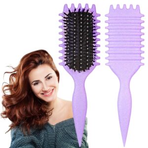 1 PCS Curly Hair Brush, Curl Defining Brush, Curly Hair to Reduce Pulling (Purple)