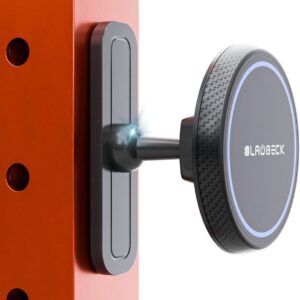Magnetic Gym Phone Mount for MagSafe Accessories – Dual Magnet Stand for iPhone 17 and Android compatible with MagSafe Phone Stand with Alloy Base – Gym Essentials for Workouts Recording, Home, Garage