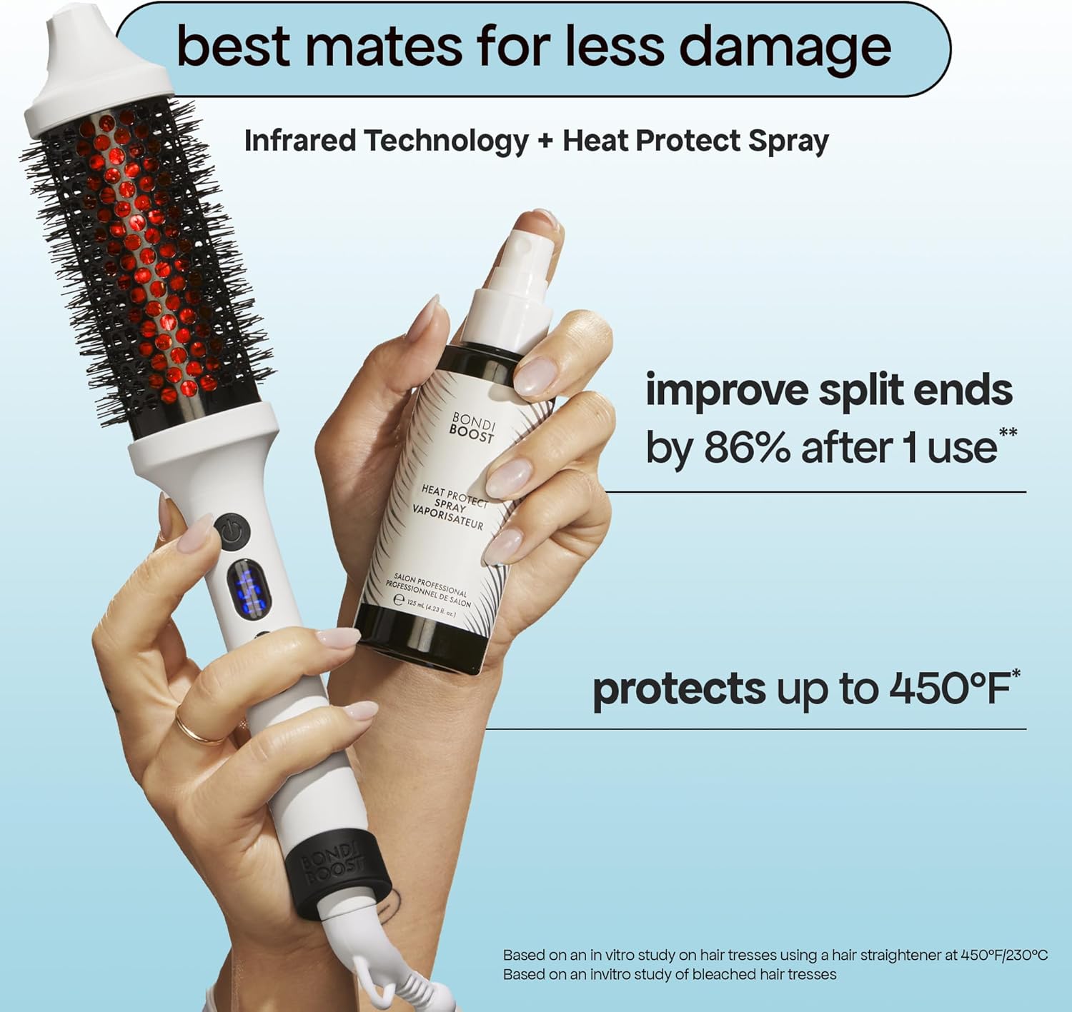 BONDIBOOST Infrared Thermal Brush, Heated Thermal Round Brush for Smooth + Shiny Hair, Dry Hair Styling for Instant Volume, Less Hair Breakage + Minimizes Snags, Frizz-Free - Image 4