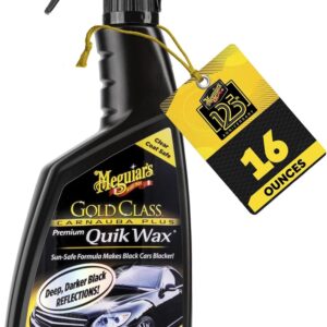 Meguiar’s G7716 Gold Class Carnauba Quik Wax, Special Blend for Richness and Shine, Clear Coat Safe Meguiar’s Quik Wax, Spray that Leaves Lasting Results without Residue, 16 Oz Containe