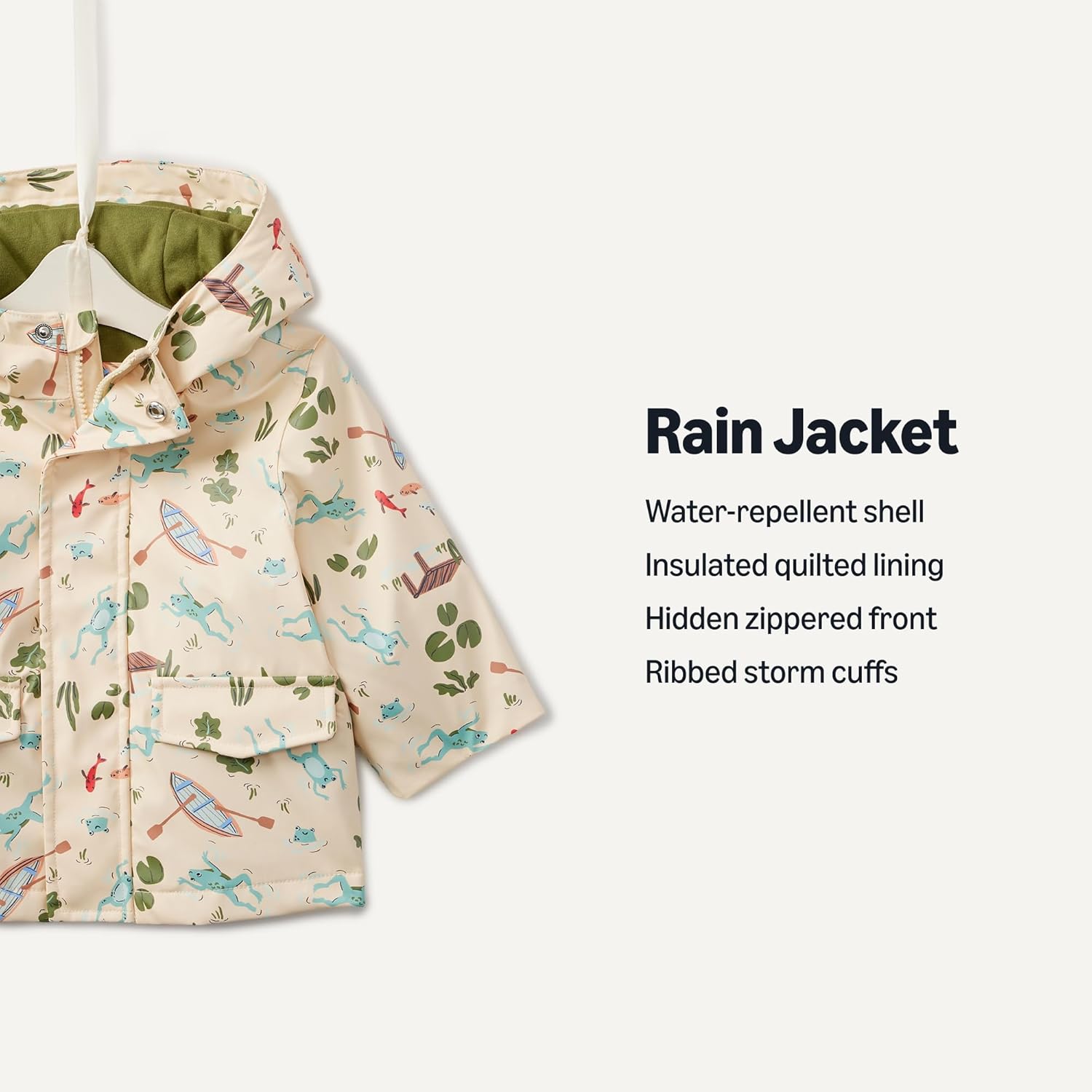 Amazon Essentials x Sofia Grainge Toddler and Baby Boys' Water-Repellent Rain Jacket with Quilted Lining - Image 3