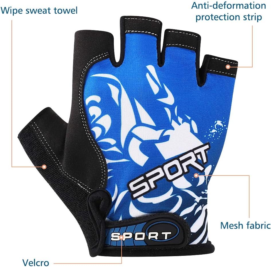 Accmor Cycling Gloves for Women Men, Half Finger Bike Gloves, Road Bicycle Gloves, Shock-Absorbing Anti-Slip Breathable Motorcycle Mountain Bike Gloves for Men Women Adults - Image 3