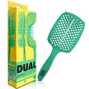 GOMCOMb Dual Sided Hair Brush – Professional Blowout & Styling Tool, Aerodynamic Vented Design for Fast Drying & Salon-Quality Results – Detangles All Hair Types, Wet or Dry (Teal)