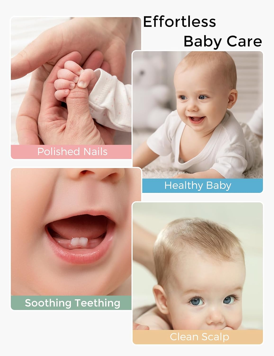 Momcozy Elite Baby Kit, Superior Baby Shower & Registry Essential Kit for Grooming & Health & Cleansing Care, Electric Nail File & Nasal Aspirator,Tummy Wrap,Thermometer,Bath Brush,Teether,Storage Bag - Image 8