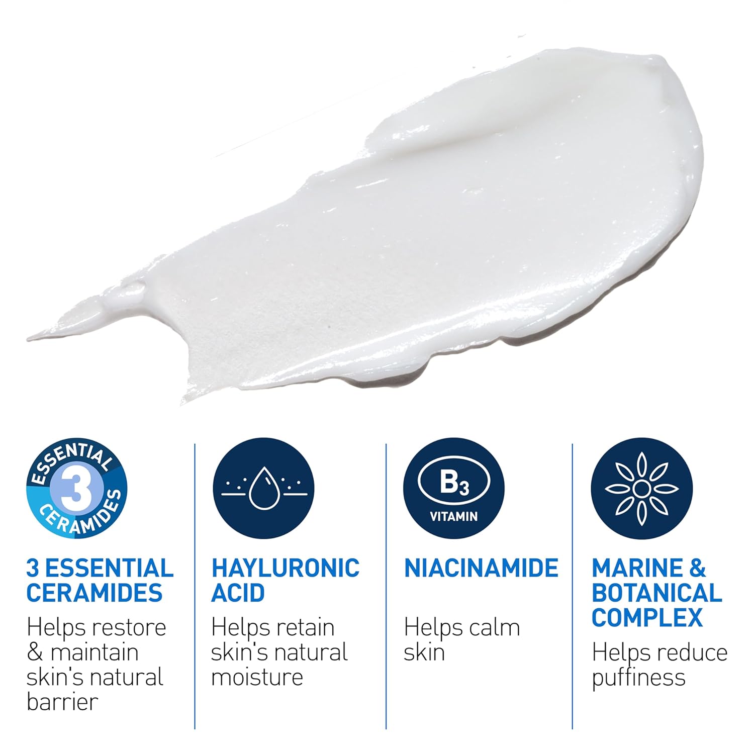 CeraVe Eye Repair Cream, Under Eye Cream For Puffiness And Bags Under Eyes, Hyaluronic Acid + Niacinamide + Marine Botanical Complex, Oil Free & Opthalmologist Tested - Image 3