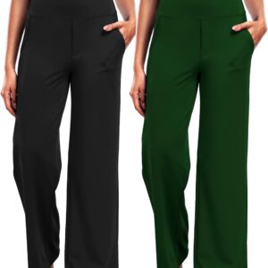 CADMUS High Waist Yoga Pants Women Wide Leg Pants with Pockets Stretch Dress Casual Sweatpants Petite/Regular/Tall