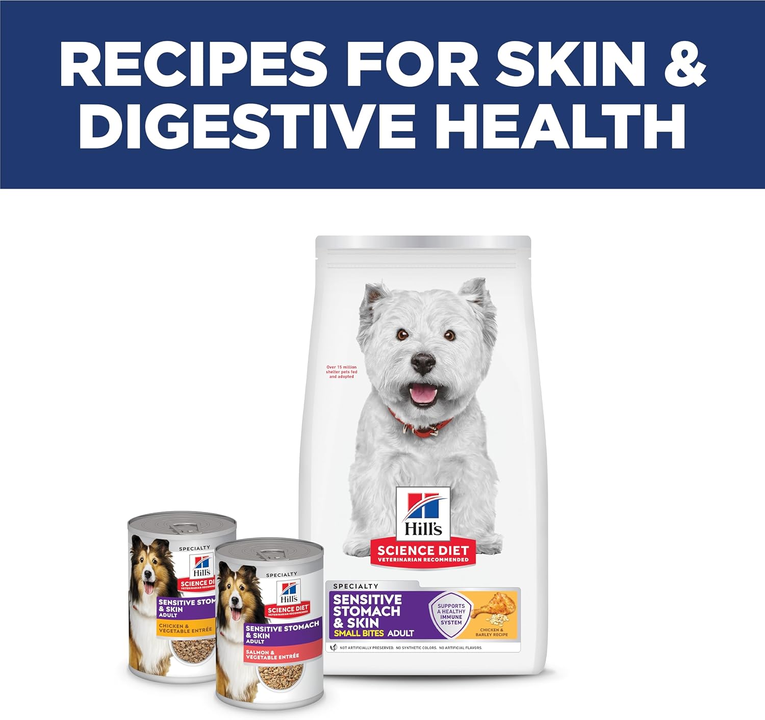 Hill's Science Diet Adult Sensitive Stomach & Skin Small Bites Dry Dog Food, Chicken, 15 lb. Bag - Image 10