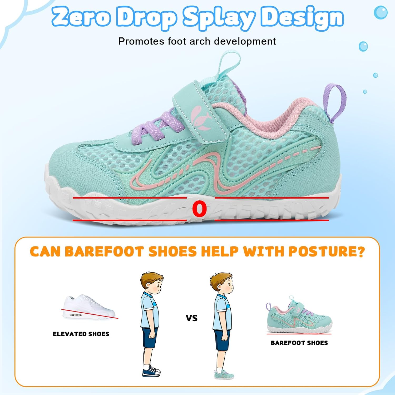 FEETCITY Wide Kids Barefoot Shoes Boys Girls Anti-Slip Kids Sport Sneakers Hiking Shoes Breathable Tennis Sneakers for Little Big Kid - Image 6