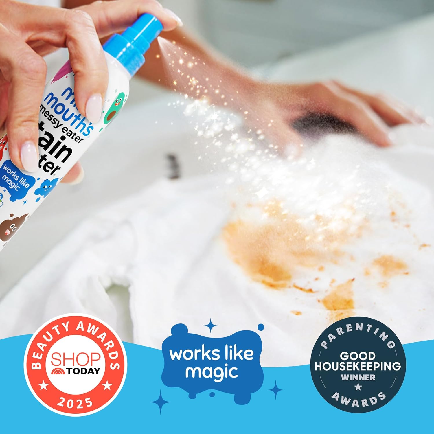 Miss Mouth's Messy Eater Stain Treater Spray - 4oz Stain Remover - Newborn & Baby Essentials - No Dry Cleaning Food, Grease, Coffee Off Laundry, Underwear, Fabric - Image 2