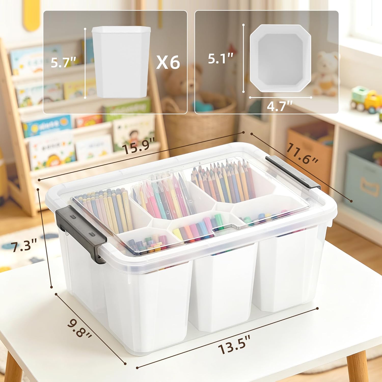 Citylife 17 QT Plastic Storage Bins Clear Storage Box with Lids Multipurpose Stackable Storage Containers for Organizing Tool, Craft, Crayon - Image 3