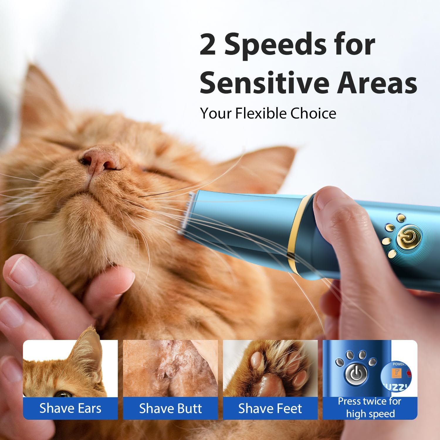 Dog Grooming Kit, Dog Clippers for Grooming for Thick Curly Coats, Professional Pet Hair Shaver Paw Trimmer Cordless Rechargeable Low Noise for Dogs Cats Animals Face Ear - Image 7