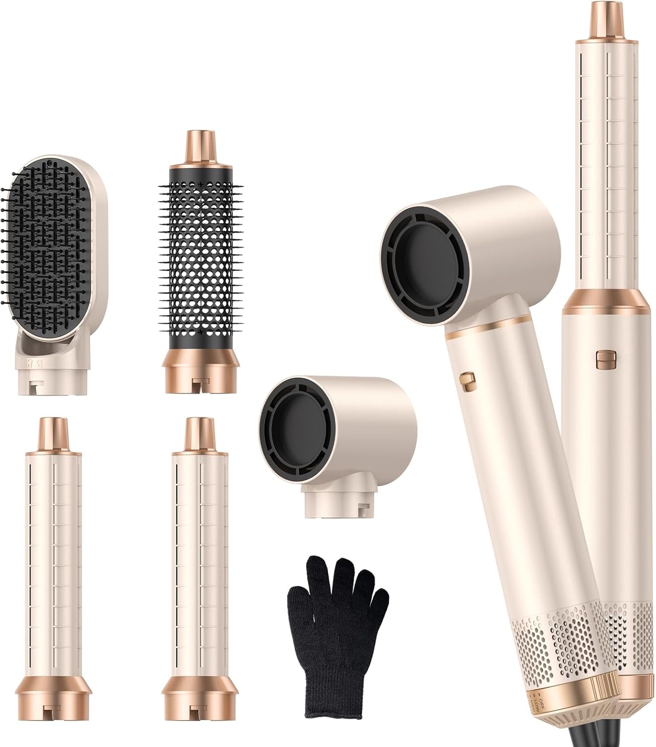 5 in 1 Hair Dryer Brush,Blow Dryer Brush Upgrade Hot Air Brush Air Styler, Curling Wrap Air Curler As A Gift for Straight/Curl/Drying/Smoothing