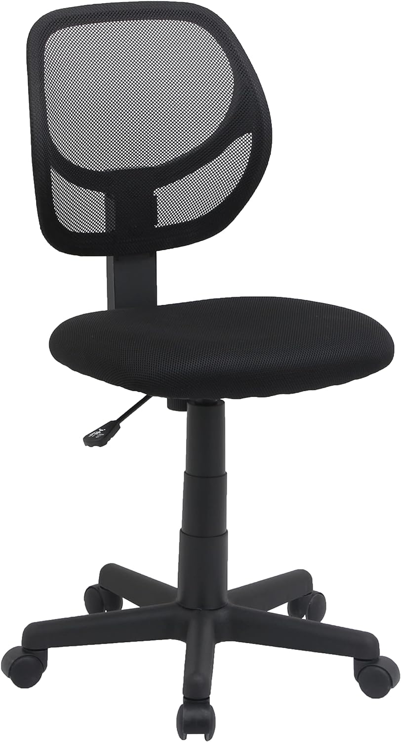 Amazon Basics Low Back Office Chair, Breathable Mesh, Height Adjustable, Padded Seat, Rolling Wheels, Swivel, Back Support, Sturdy, 21.25″ D x 22.5″ W x 38″ H, Black Amazon Basics Low Back Office Chair, Breathable Mesh, Height Adjustable, Padded Seat, Rolling Wheels, Swivel, Back Support, Sturdy, 21.25″ D x 22.5″ W x 38″ H, Black