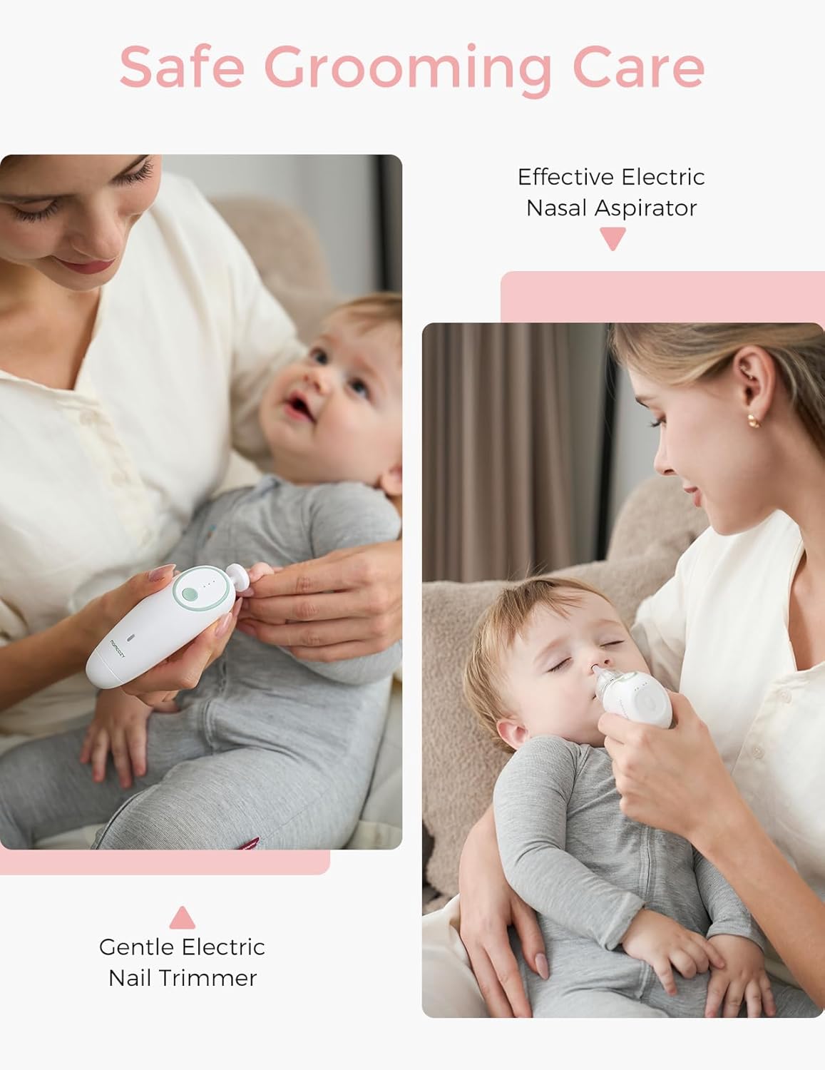 Momcozy Elite Baby Kit, Superior Baby Shower & Registry Essential Kit for Grooming & Health & Cleansing Care, Electric Nail File & Nasal Aspirator,Tummy Wrap,Thermometer,Bath Brush,Teether,Storage Bag - Image 5