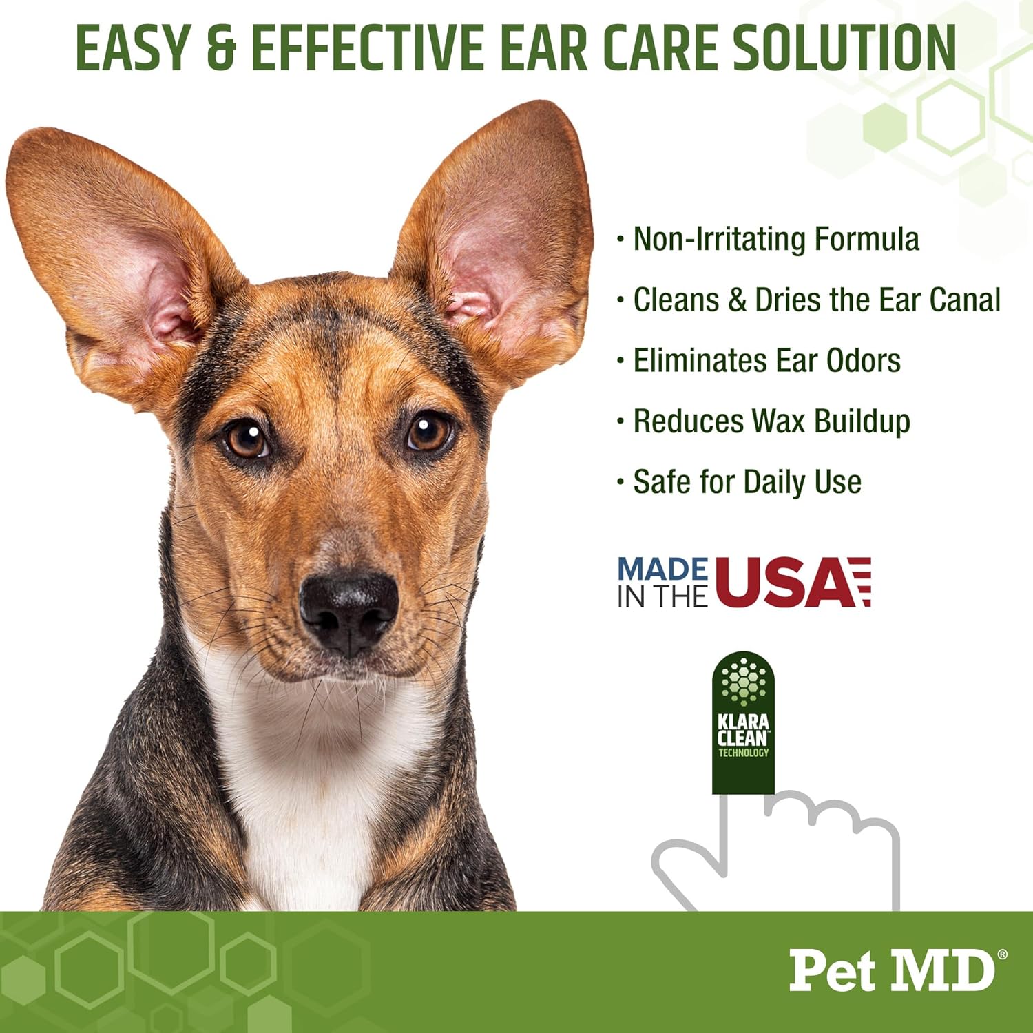 Pet MD Dog Ear Cleaning Wipes – Otic Cleanser for Dogs, Soothing Ear Care with Aloe Vera & Eucalyptus, Finger Wipes, 50 Count - Image 3