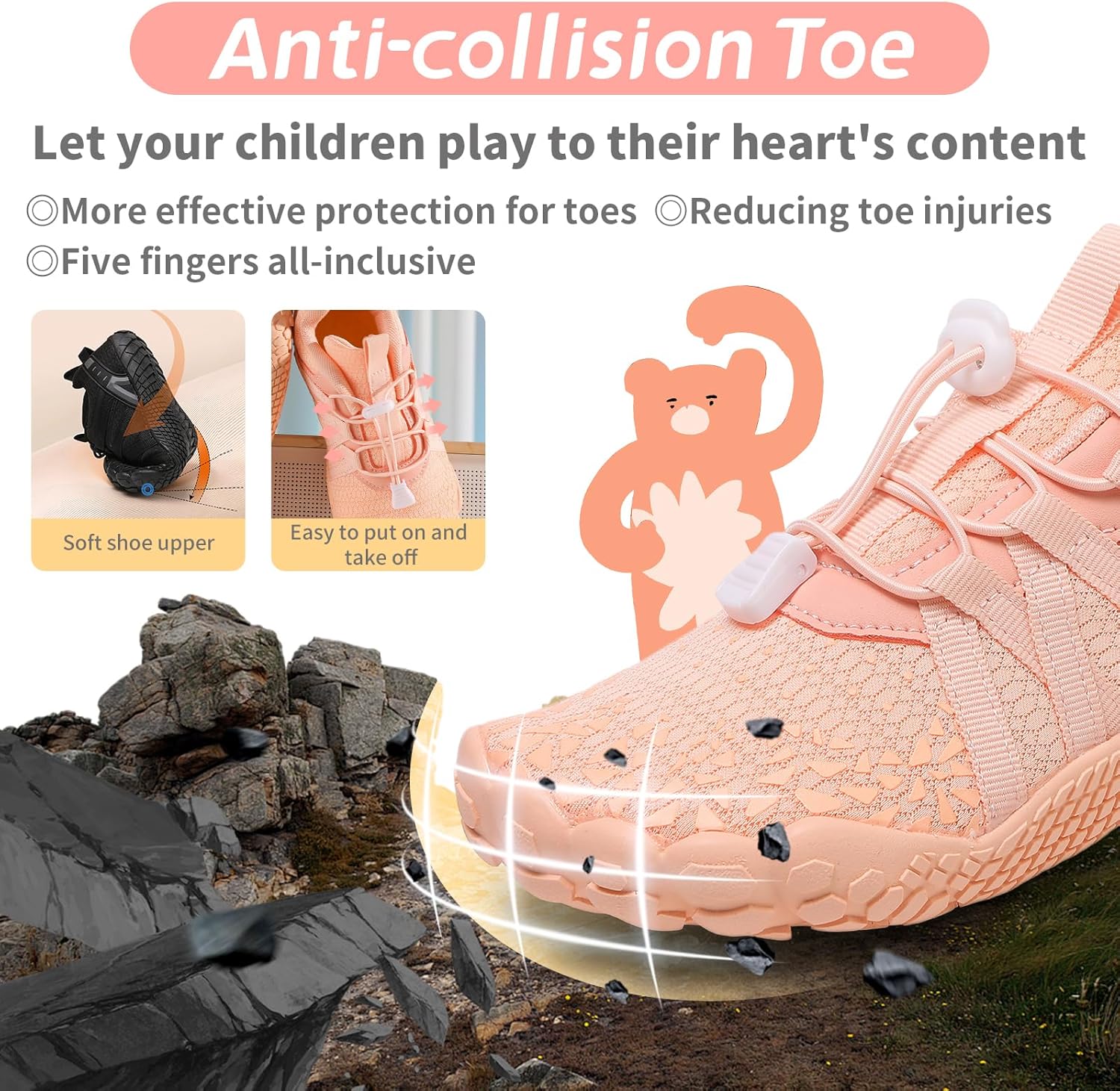Boys Girls Barefoot Shoes Kids Toddler Wide Toe Box Minimalist Zero Drop Water Shoes Footwear Athletic Sneakers for Wrestling Hiking Camping Skateboard Climbing Running Training Sport Light Breathable - Image 5