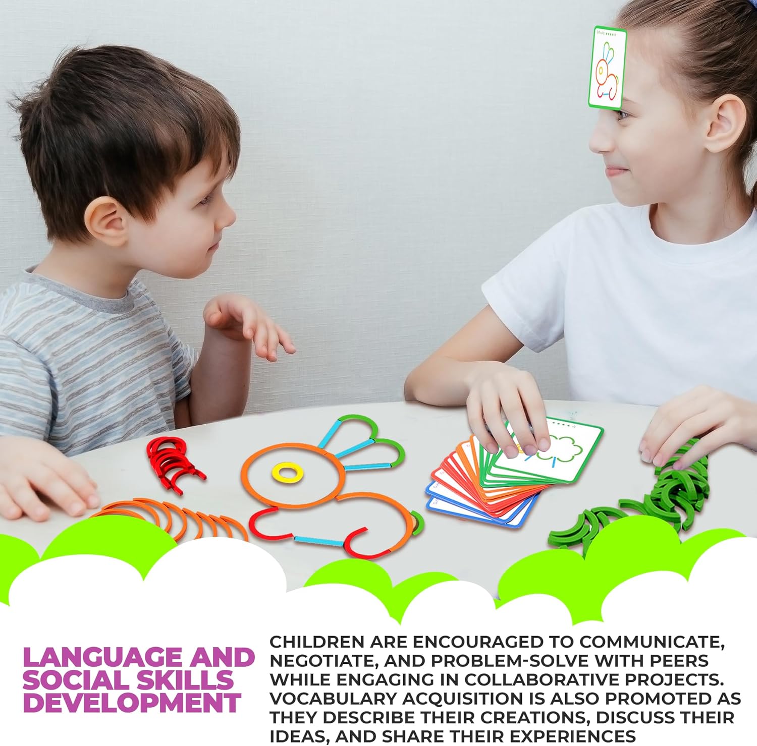 puzgic Stem Kids Toys for Creative Learning Building Educational Resources Kids Toy for Preschool and Kindergarten 3 4 5 6 Years Old Boys and Girls Brain Teaser Smart Sticks Toys - Image 6