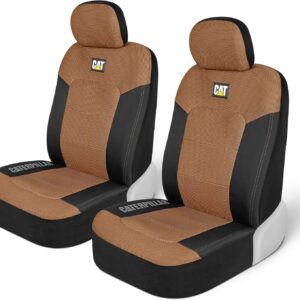 Cat® MeshFlex Automotive Seat Covers for Cars Trucks and SUVs (Set of 2) – Beige Car Seat Covers for Front Seats, Truck Seat Protectors with Comfortable Mesh Back, Auto Interior Covers | Airbag Compatible Interior Protection for Trucks, Suv, and Cars – (2) Front Seat Protectors Automotive and Truck Accessories
