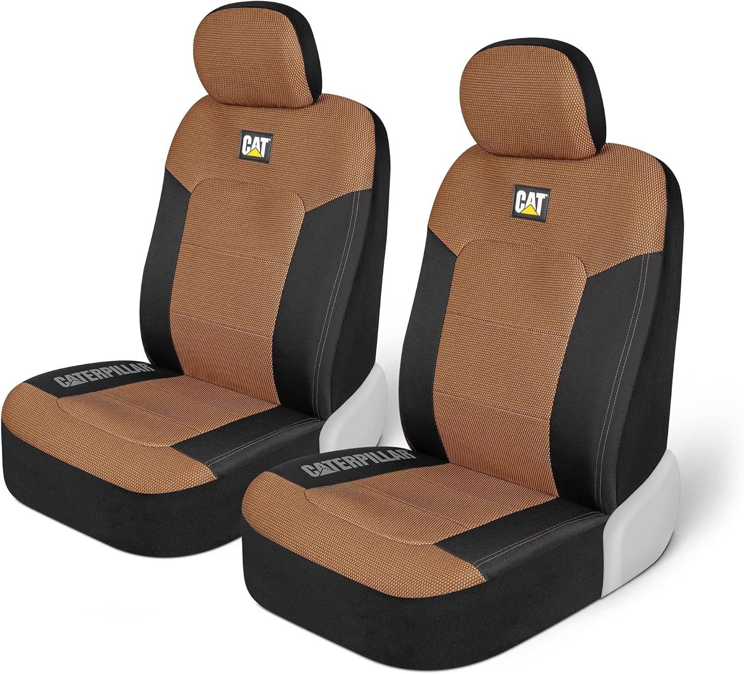 Cat® MeshFlex Automotive Seat Covers for Cars Trucks and SUVs (Set of 2) – Beige Car Seat Covers for Front Seats, Truck Seat Protectors with Comfortable Mesh Back, Auto Interior Covers | Airbag Compatible Interior Protection for Trucks, Suv, and Cars – (2) Front Seat Protectors Automotive and Truck Accessories